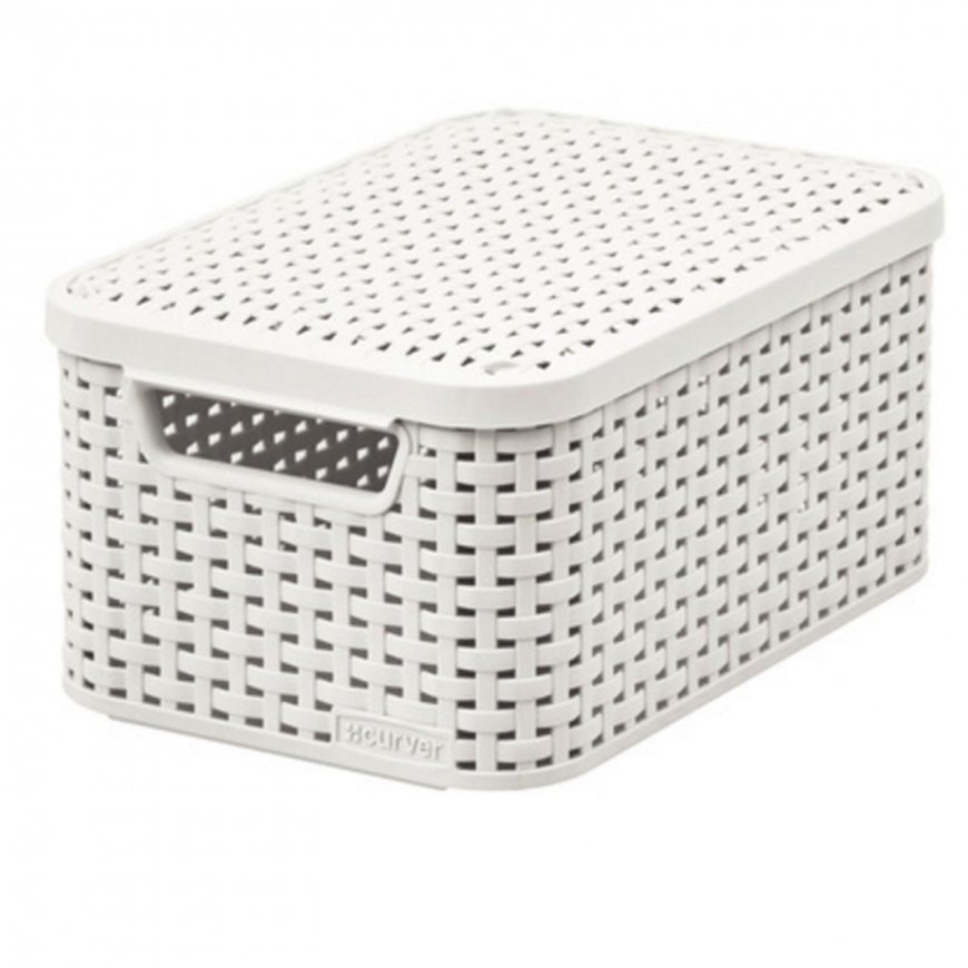 Curver basket indas su dangtelis RATTAN Style M kreminė (46818) – 2