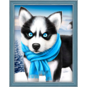 Beldizart Diamond painting set "Blue Eye Husky" 15х20 cm AM1540 Beldizart Diamond painting set "Blue Eye Husky" 15х20 cm AM1540