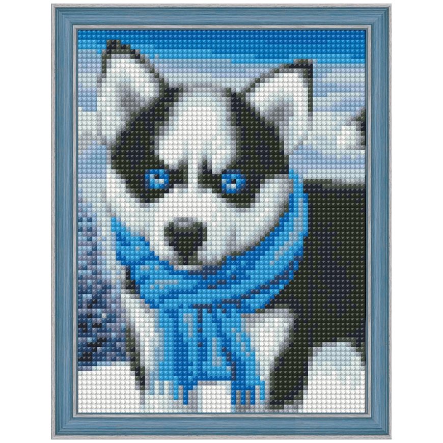 Beldizart Diamond painting set "Blue Eye Husky" 15х20 cm AM1540 – 2