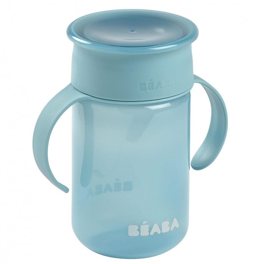 BEABA 360 DEGREE ROTATING NO-SPILL LEARNING CUP, Blue