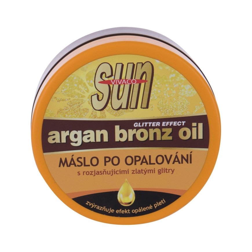 Vivaco Sun Argan Bronz Oil Glitter Aftersun Butter After Sun Care Unisex 200 ml
