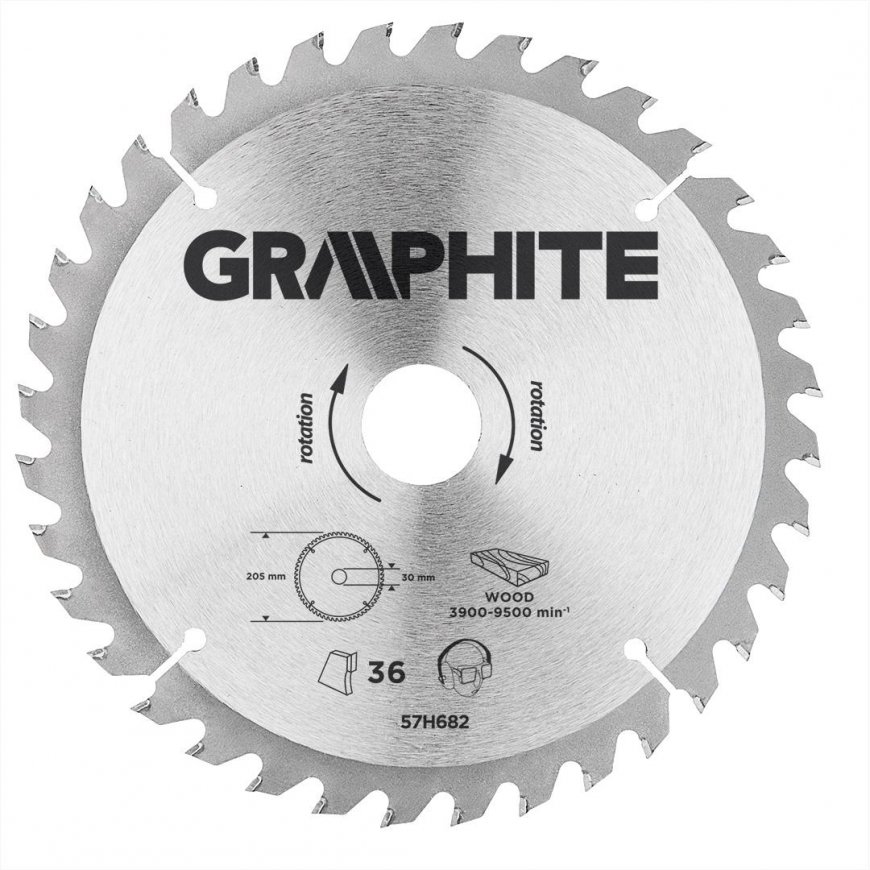 Graphite Graphite circular saw 205x30x3.2mm 36z. - 57H682 – 2