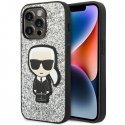 Dėklas Karl Lagerfeld KLHCP14XGFKPG iPhone 14 Pro Max 6.7 "hardcase sidabrinis / sidabrinis Glitter Flakes Ikonik