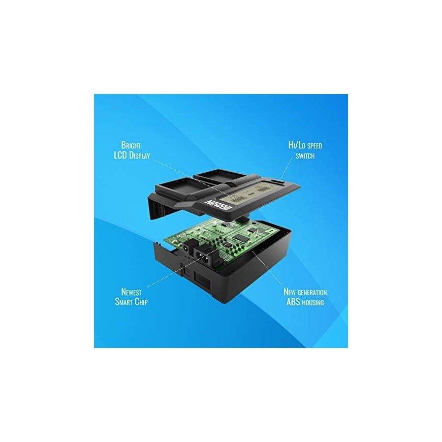 Newell fotoaparato įkroviklis Newell DL-USB-C dviejų kanalų įkroviklis NP-BX1 baterijoms – 2