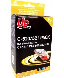 UPrint Ink C-520/521 PACK / CLI521, 2x Black, / 1x Cyan, 1x Magenta, 1x Yellow