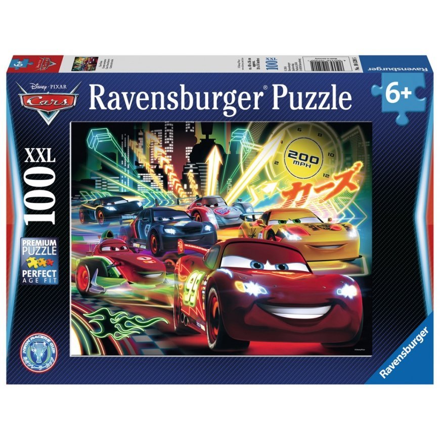 Ravensburger Cars Neon Puzle 100 pcs