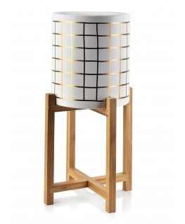 Mondex AVA pot on a stand 20xh23cm - white, gold