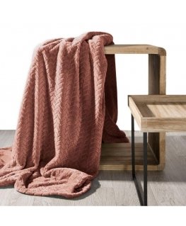Eurofirany DESIGN 91 CINDY Soft and gentle plaid with a printed pattern, 70X160 cm, color: powder