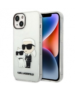 Karl Lagerfeld Case for iPhone 14 Plus 6.7" KLHCP14MHNKCTGT Clear Hard Case Glitter Karl&Choupette