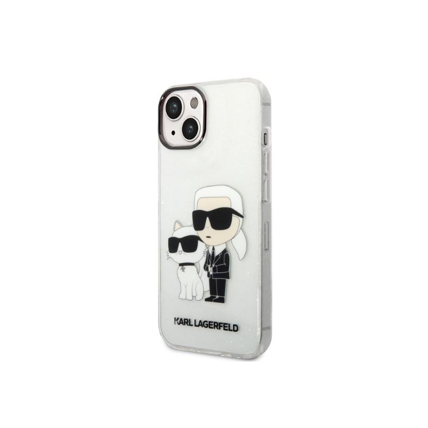 Karl Lagerfeld dėklas, skirtas iPhone 14 Plus 6,7" KLHCP14MHNKCTGT skaidrus kietas dėklas Gliter Karl&Choupette – 2