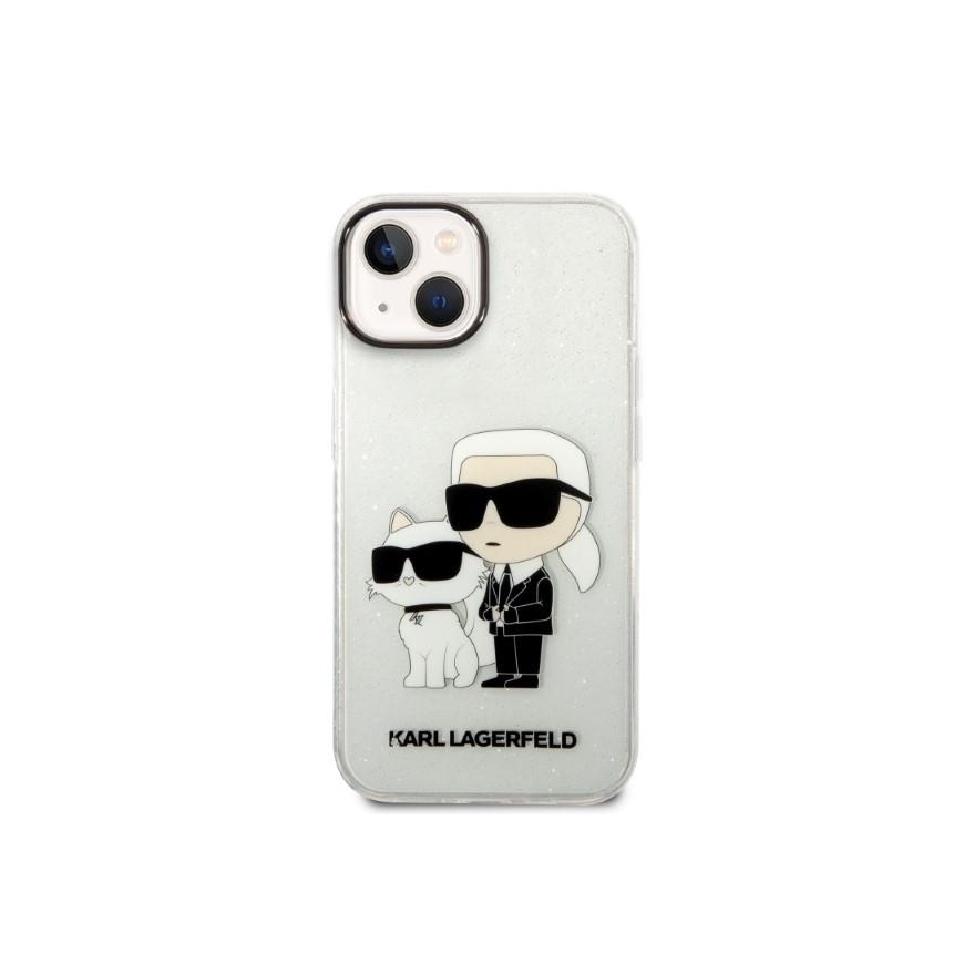 Karl Lagerfeld Case for iPhone 14 Plus 6.7" KLHCP14MHNKCTGT Clear Hard Case Glitter Karl&Choupette – 3