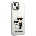 Karl Lagerfeld dėklas, skirtas iPhone 14 Plus 6,7" KLHCP14MHNKCTGT skaidrus kietas dėklas Gliter Karl&Choupette