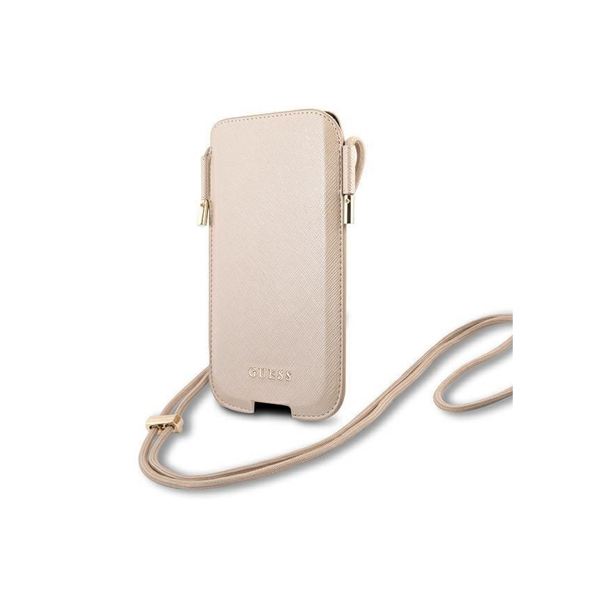 Guess Handbag GUHCP12MSAPSLG 6.1" Gold/Gold Saffiano