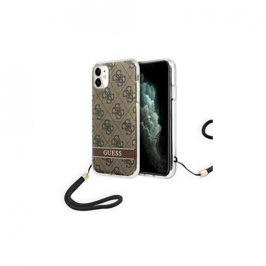 Guess GUOHCN61H4STW iPhone 11 ruda/ruda hardcase 4G spausdinimo dirželis – 3