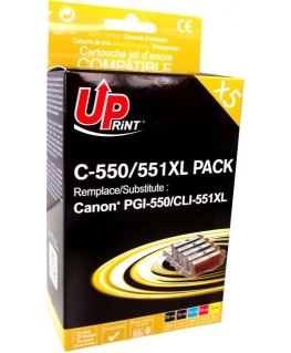 UPrint Ink C-551XL-PACK / CLI551 rašalas, 2x juodas, 1x žydras, 1x purpurinis 1x, geltonas