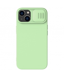 Nillkin CamShield Silky Silikoninis dėklas iPhone 14 Plus cover with camera cover žalias