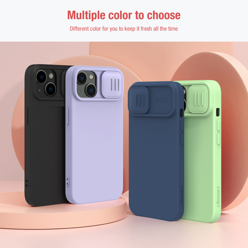 Nillkin CamShield Silky Silicone case iPhone 14 Plus cover with camera cover green – 2