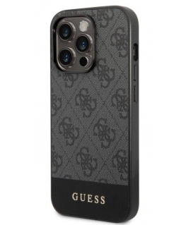 Guess GUHCP14XG4GLGR iPhone 14 Pro Max 6.7" gray/gray hard case 4G Stripe Collection