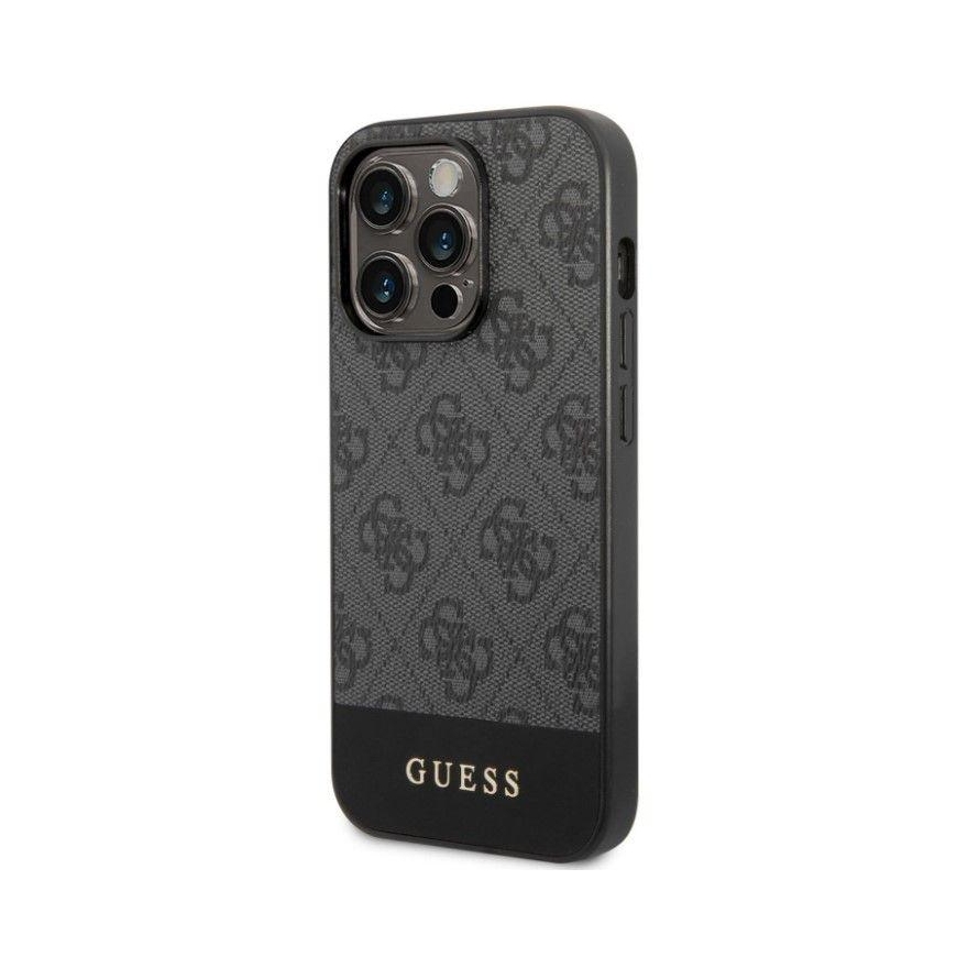 Guess GUHCP14XG4GLGR iPhone 14 Pro Max 6.7" gray/gray hard case 4G Stripe Collection