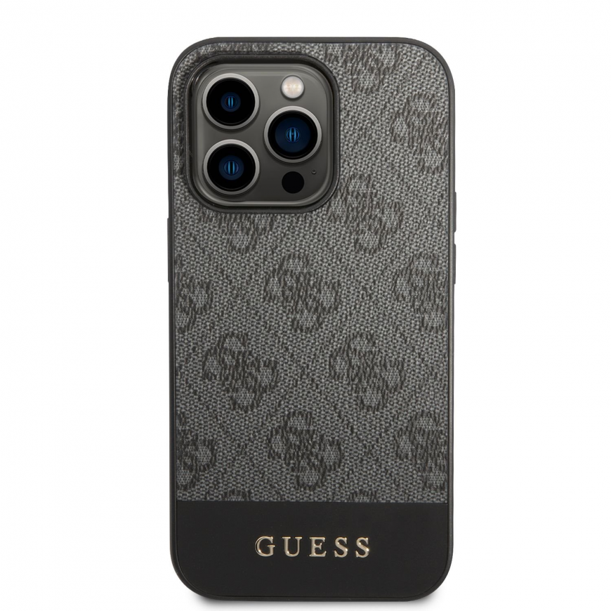 Guess GUHCP14XG4GLGR iPhone 14 Pro Max 6.7" gray/gray hard case 4G Stripe Collection – 2