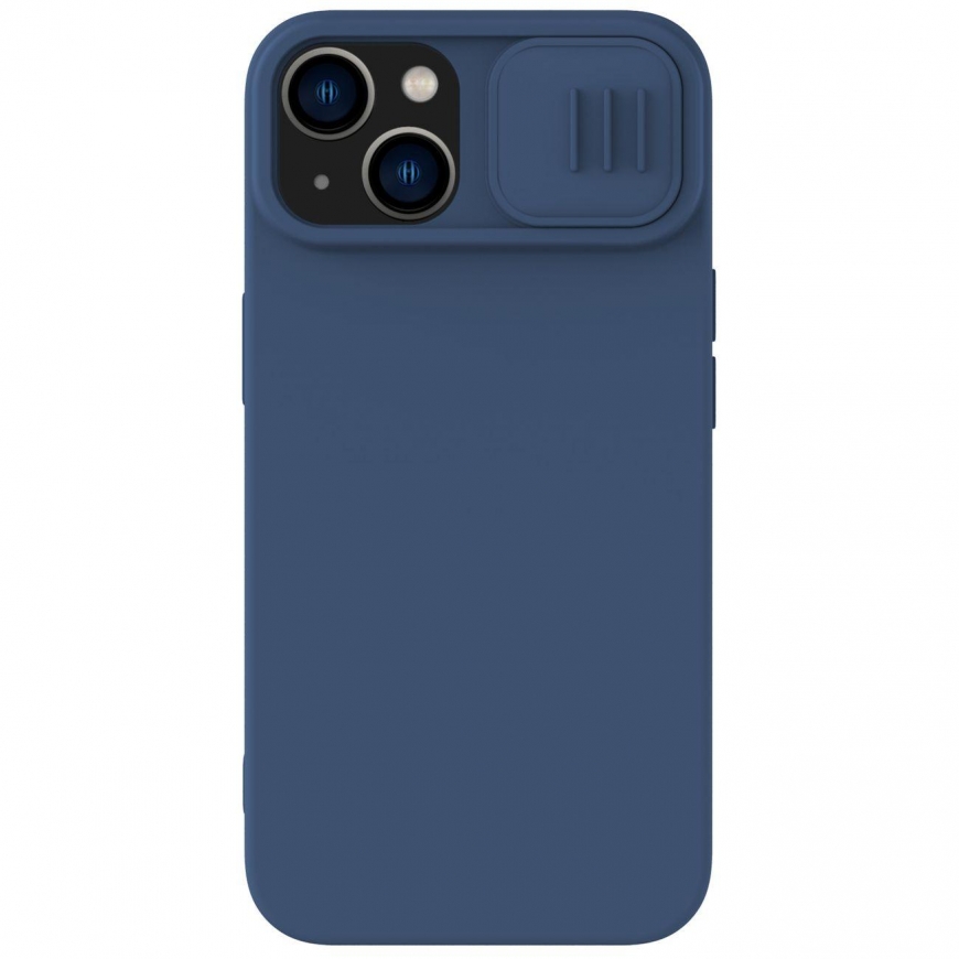 Nillkin CamShield Silky Silicone case iPhone 14 Plus cover with camera cover blue