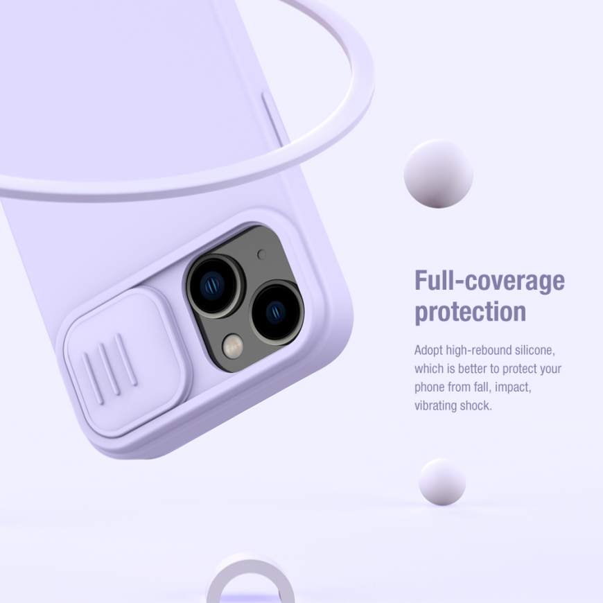 Nillkin CamShield Silky Silikoninis dėklas iPhone 14 Plus cover with camera cover mėlynas – 5