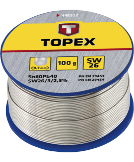 Topex Tin solder 60% Sn, wire 1.0 mm, 100 g