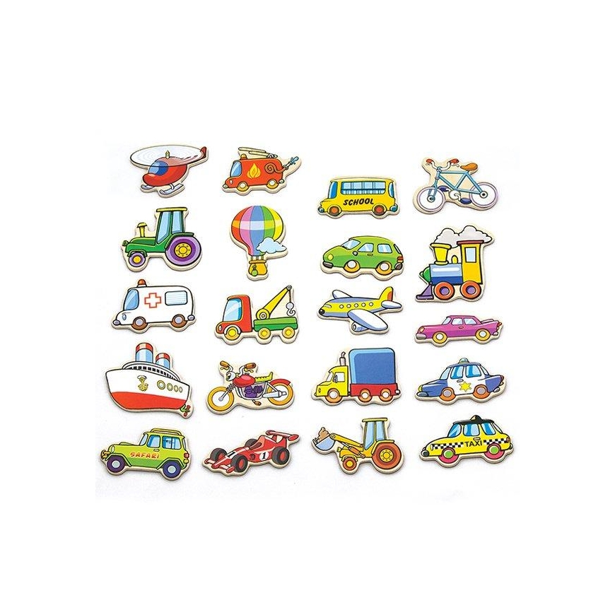 Viga set of wooden magnets, vehicles, 20 pcs. – 2