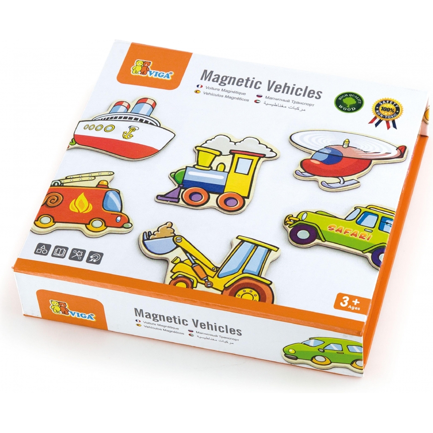 Viga medinių magnetų rinkinys, transporto priemonės, 20vnt. – 4
