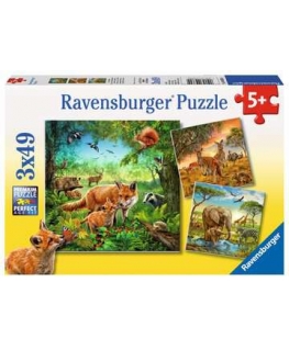 Ravensburger 4005556093304 Muotopalapeli 147 kpl Eläimet