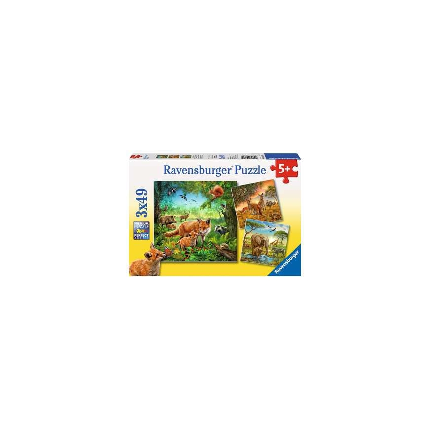 Ravensburger 4005556093304 Kontuurpusle 147 tk Animals