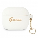 Guess Apple AirPods 3 cover Silicone Charm Heart Collection White