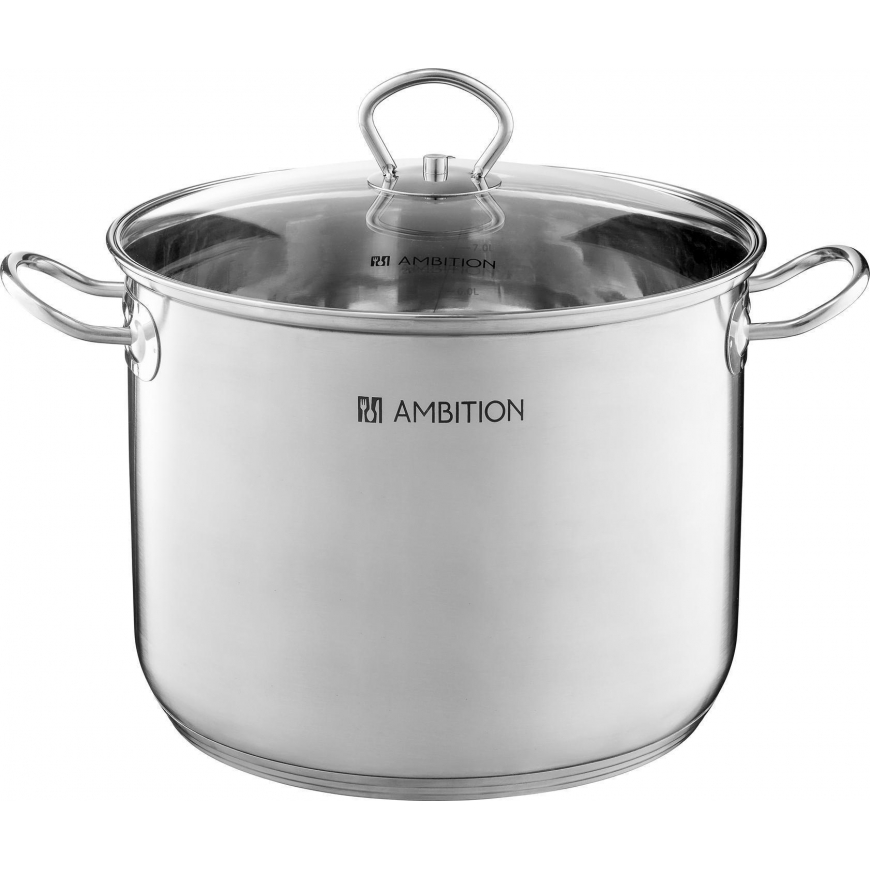 Dajar AMBITION Tall pot with glass lid 6.8L ACERO (60815)