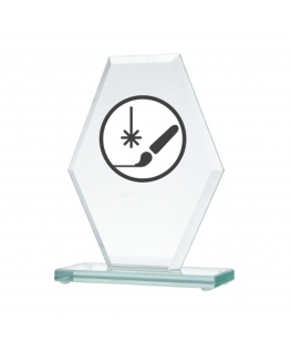 Detail Engraved glass trophy + paint filler