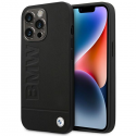 Case BMW BMHCP14LSLLBK iPhone 14 Pro 6.1 "juodas / juodas Leather Stamp