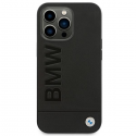 Case BMW BMHCP14LSLLBK iPhone 14 Pro 6.1 "juodas / juodas Leather Stamp