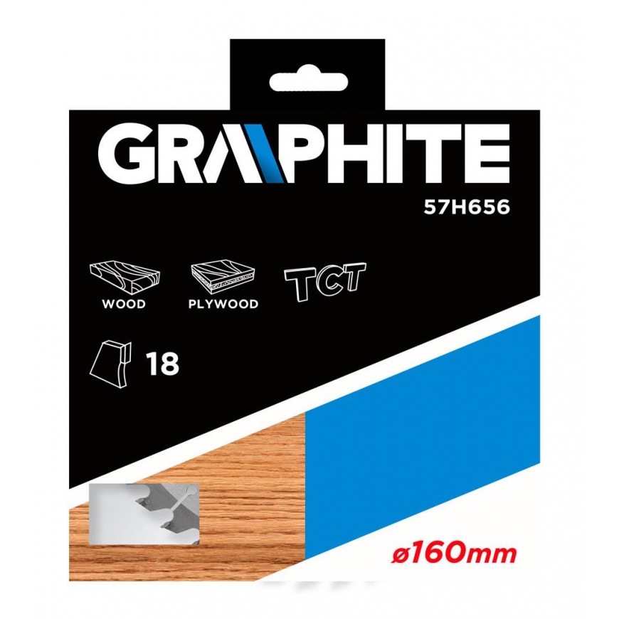 GRAPHITE Diskinio pjūklo diskas, Widia, 160 x 30 mm, 18 dantų – 2