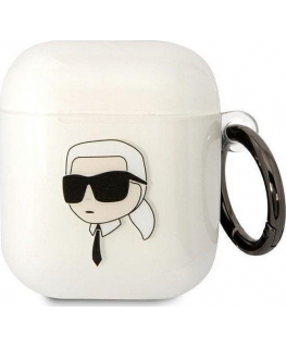 Karl Lagerfeld KLA2HNIKTCT AirPods 1/2 dangtelis permatomas Karl`s Head