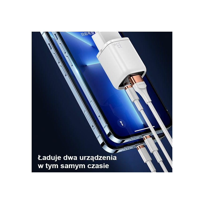 USAMS Ład. network 1xUSB-C+1xUSB T46 33W