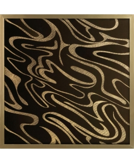 Eurofirany LIMITED COLLECTION Painting ALISMA3 with gold glossy print in gold frame, 53X53 cm