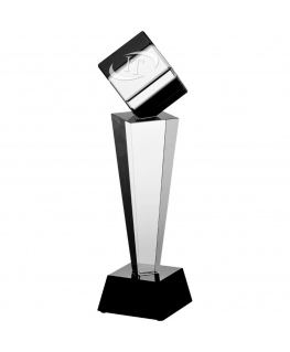 Tryumf Engraved glass trophy with case