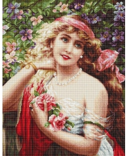luca S Young lady with roses SB549
