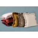 Eurofirany VELVET / 25 Velvet pillowcase, decorated with ruffles, 45 X 45 cm, color: blue