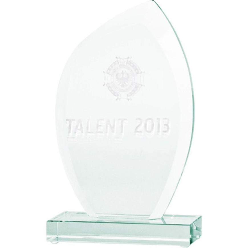 Tryumf 3D engraved glass trophy with