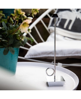 Broggi Lampada Bugia chromed rechargeable