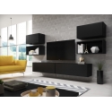 Cama viesistabas mēbeļu komplekts ROCO 3 (2xRO3 + 2xRO4 + 2xRO1) melns / melns / melns