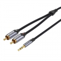 2xRCA cable (Cinch) jack to 3.5mm Vention BCNBJ 5m (grey) 2xRCA cable (Cinch) jack to 3.5mm Vention BCNBJ 5m (grey)