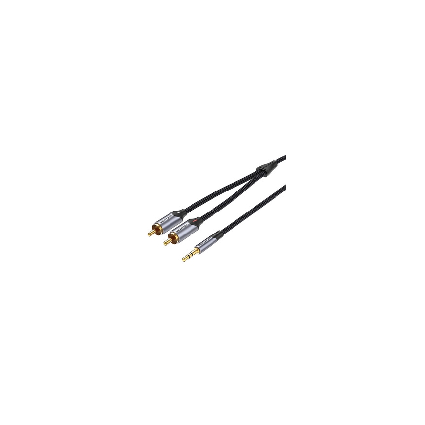 2xRCA cable (Cinch) jack to 3.5mm Vention BCNBJ 5m (grey) – 2
