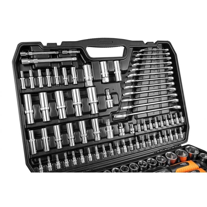 NEOTOOLS Neo Rinkinys kluczy 300 dalys 1/2", 3/8", 1/4" – 3