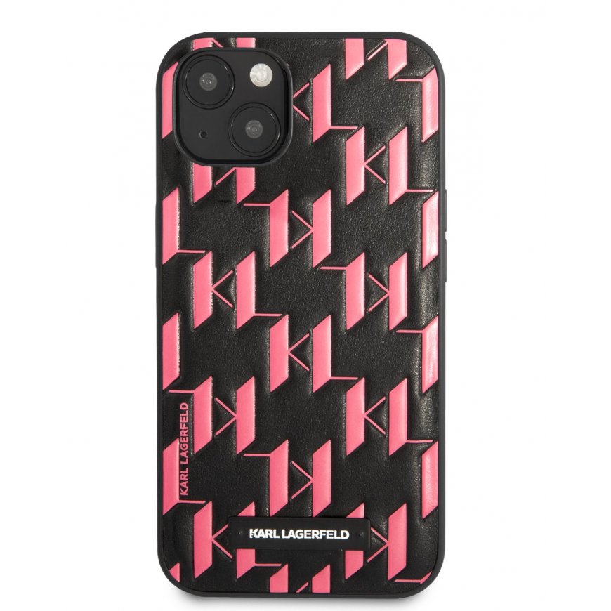 Karl Lagerfeld KLHCP13SMNMP1P iPhone 13 mini 5.4" Hard Case, Pink/Pink Monogram Plate – 5